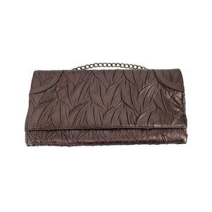 Jessica McClintock Brown Matelassé‎ Clutch Wallet with Chain